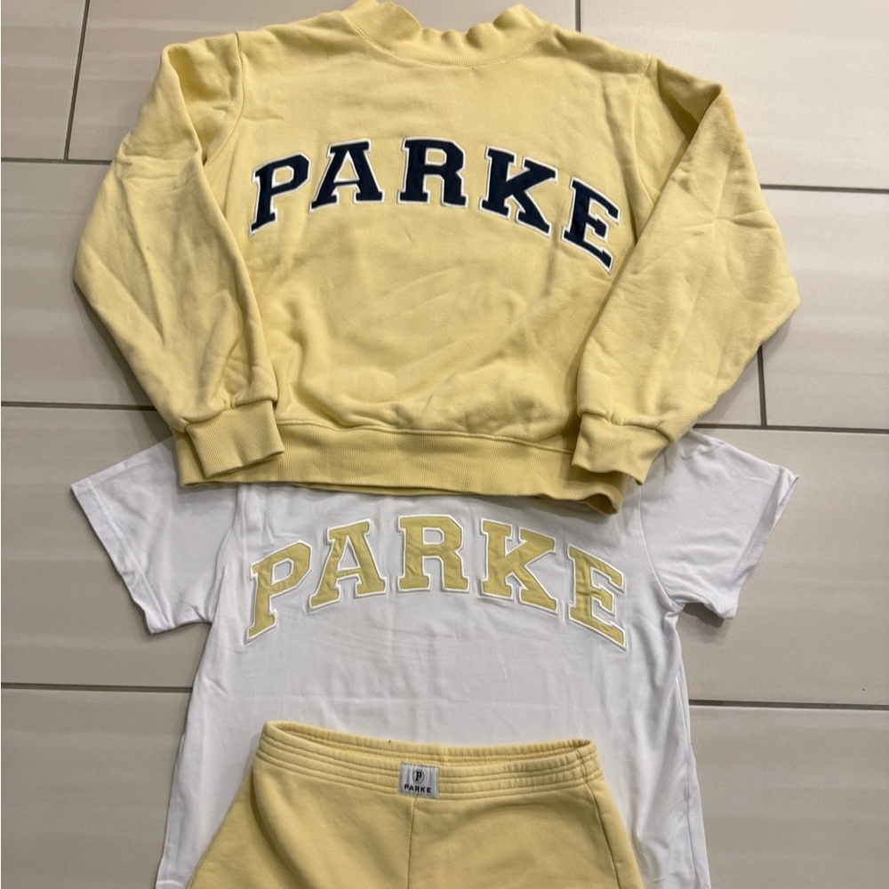 Birthday Parke peel and navy mockneck tee and shorts bundle
